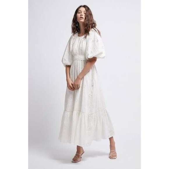 Aje Dresses & Skirts - Aje Silvatica BRODERIE Midi Dress White